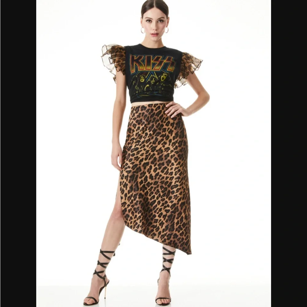 RARE 💋 alice + oliva MILLER BOYFRIEND TANK WITH RUFFLE SLEEVES size M/L NWT - Picture 4 of 10